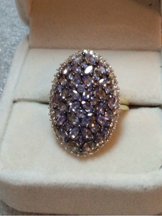 Jewelry - SOLD // 4 CTW Oval Tanzanite Cluster Statement Ring • Size 8